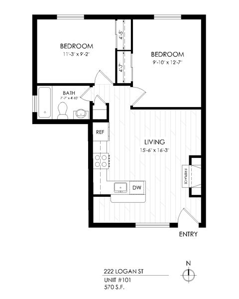 222 Logan Street Studio-2 Beds Apartment for Rent - Photo Gallery 17